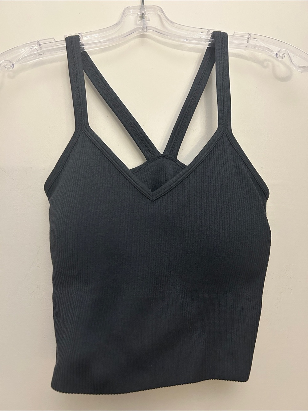Ribbed Black Workout Bra Tank
